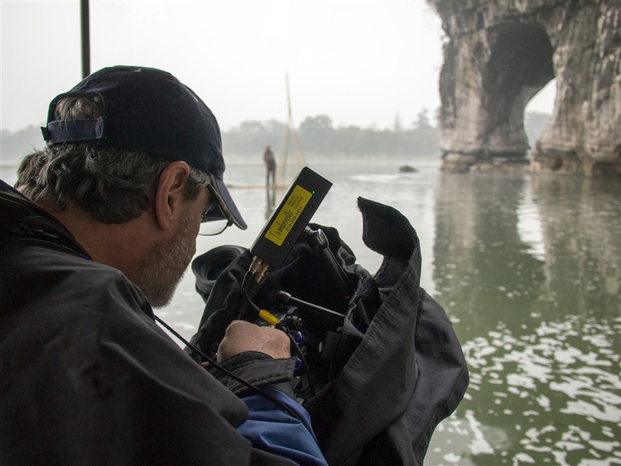 Foshan production team preparing camera and lighting gear